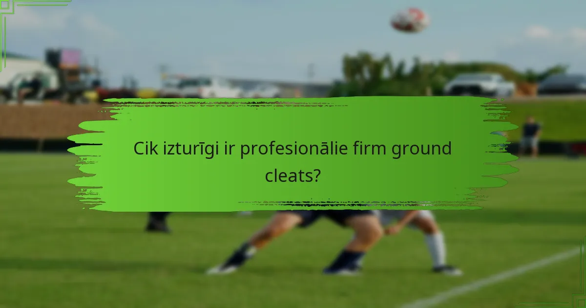Cik izturīgi ir profesionālie firm ground cleats?