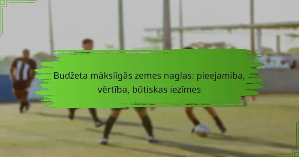 Budžeta mākslīgās zemes naglas: pieejamība, vērtība, būtiskas iezīmes