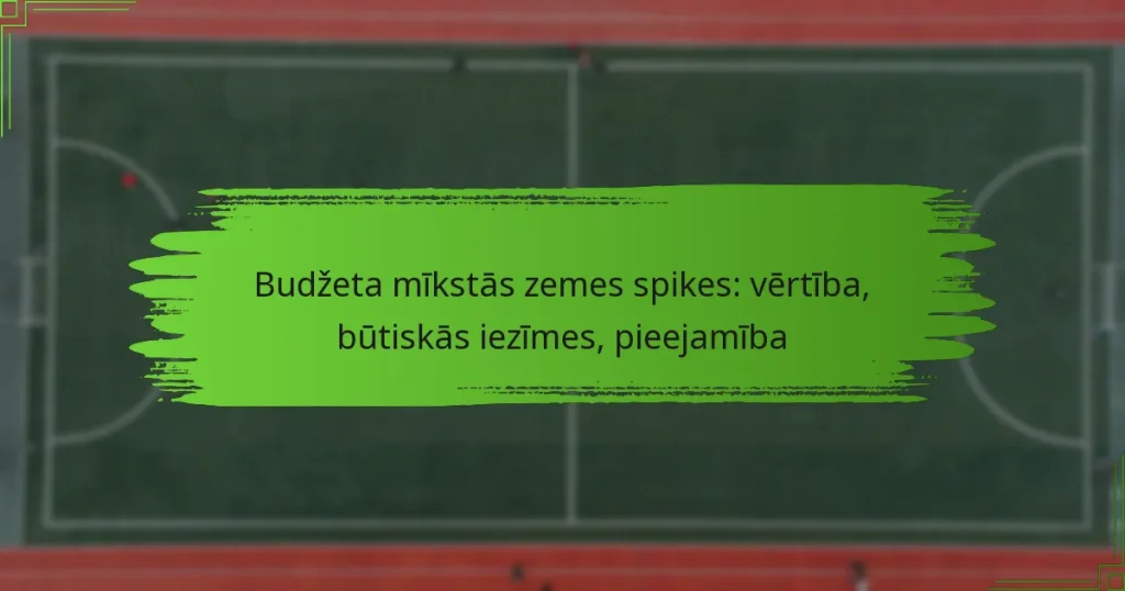 Budžeta mīkstās zemes spikes: vērtība, būtiskās iezīmes, pieejamība