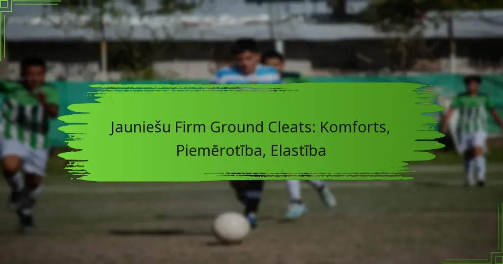 Jauniešu Firm Ground Cleats: Komforts, Piemērotība, Elastība