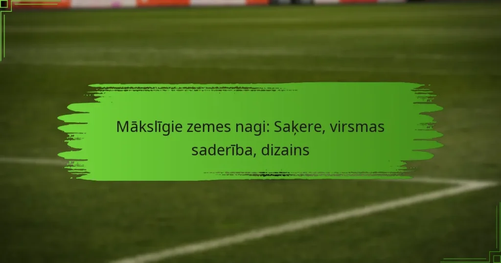 Mākslīgie zemes nagi: Saķere, virsmas saderība, dizains