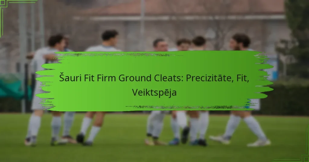 Šauri Fit Firm Ground Cleats: Precizitāte, Fit, Veiktspēja