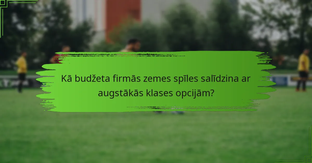 Kā budžeta firmās zemes spīles salīdzina ar augstākās klases opcijām?