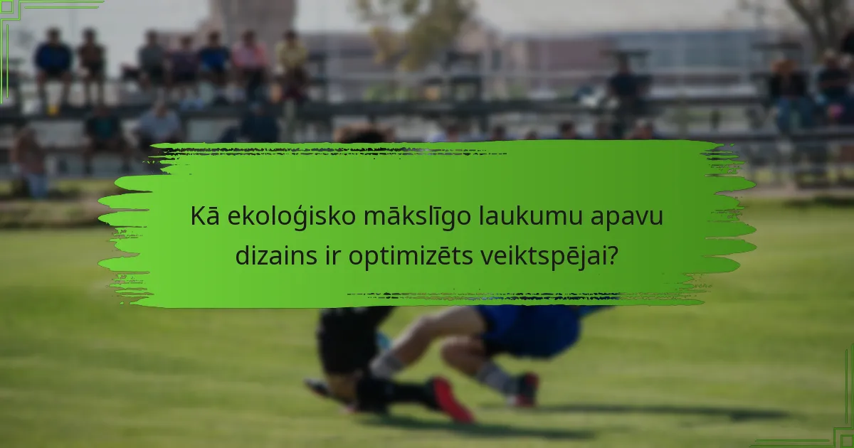 Kā ekoloģisko mākslīgo laukumu apavu dizains ir optimizēts veiktspējai?