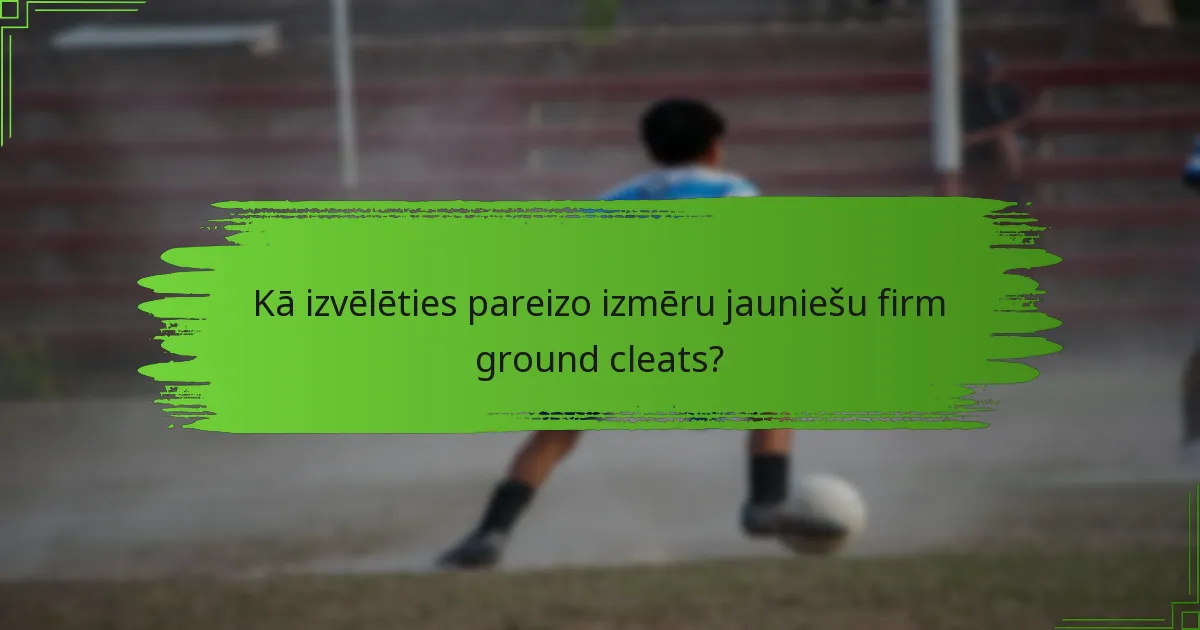 Kā izvēlēties pareizo izmēru jauniešu firm ground cleats?