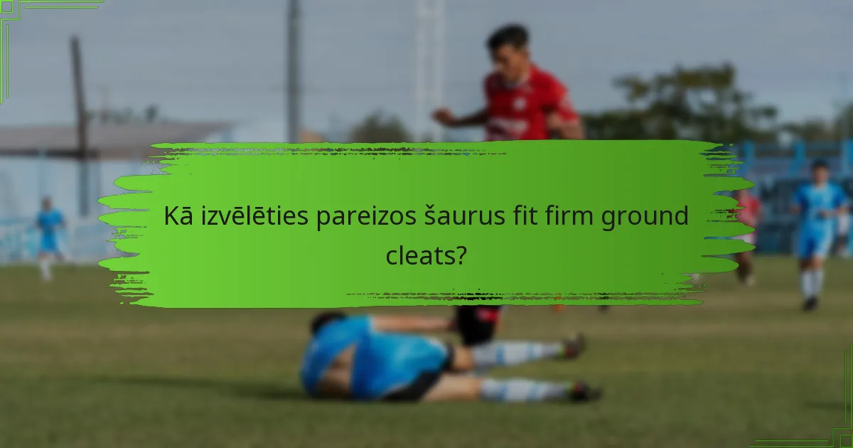 Kā izvēlēties pareizos šaurus fit firm ground cleats?