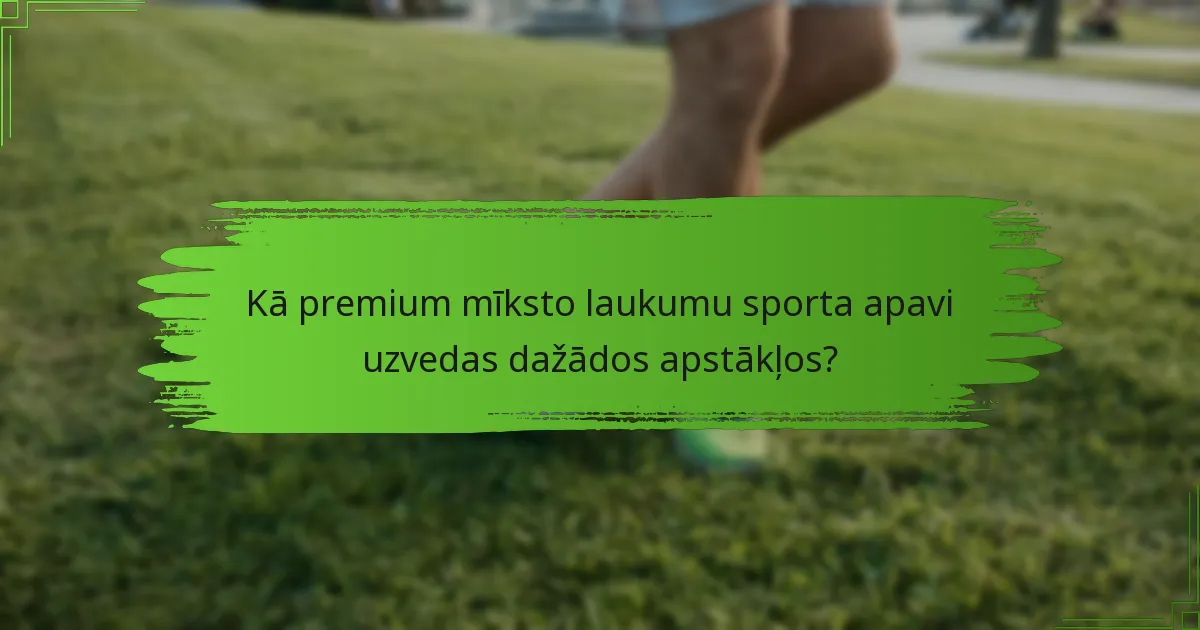 Kā premium mīksto laukumu sporta apavi uzvedas dažādos apstākļos?
