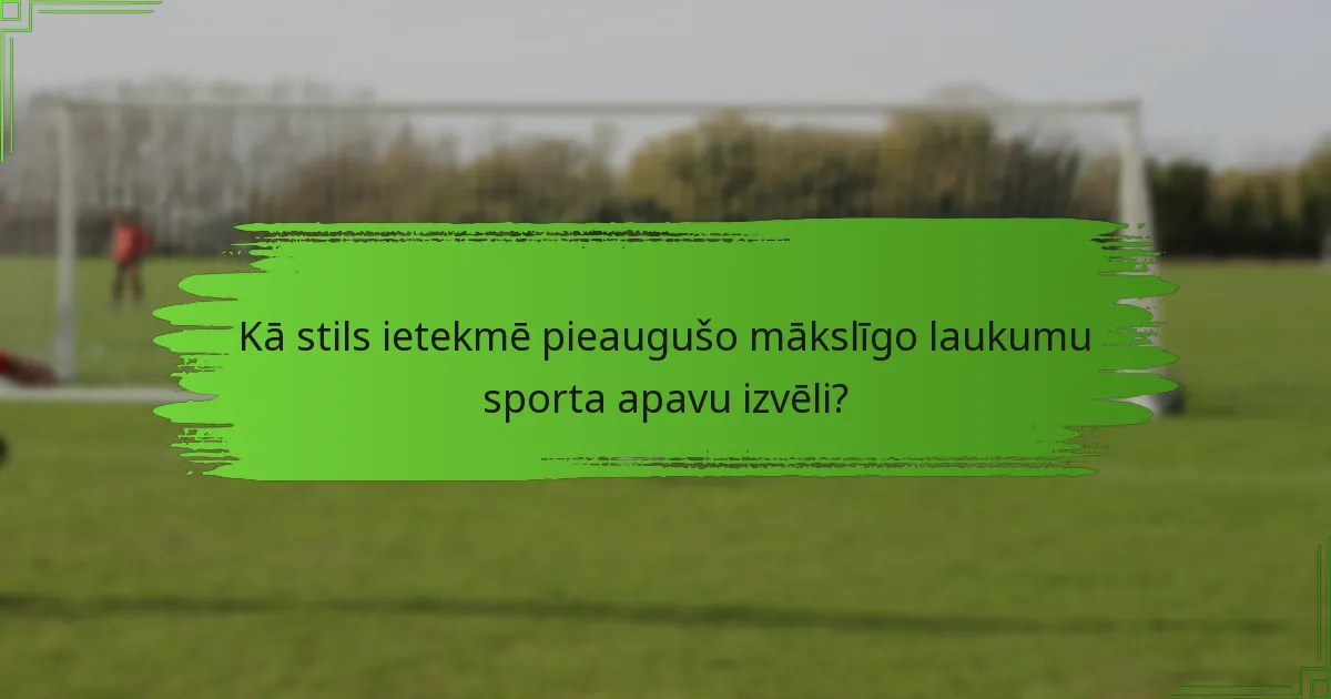 Kā stils ietekmē pieaugušo mākslīgo laukumu sporta apavu izvēli?