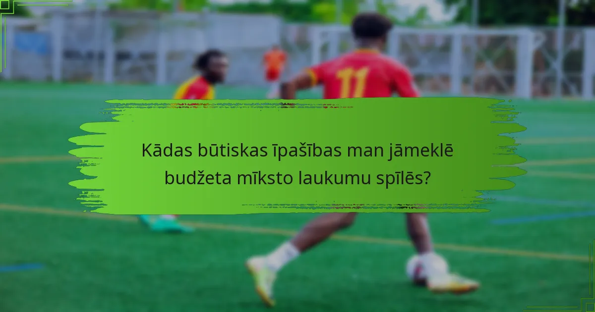 Kādas būtiskas īpašības man jāmeklē budžeta mīksto laukumu spīlēs?