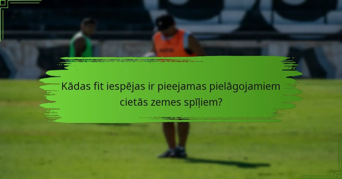 Kādas fit iespējas ir pieejamas pielāgojamiem cietās zemes spīļiem?