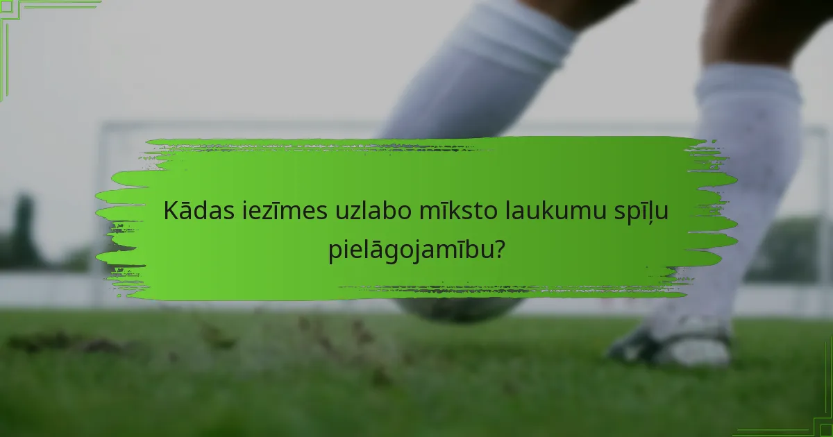 Kādas iezīmes uzlabo mīksto laukumu spīļu pielāgojamību?