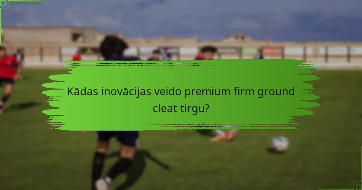 Kādas inovācijas veido premium firm ground cleat tirgu?