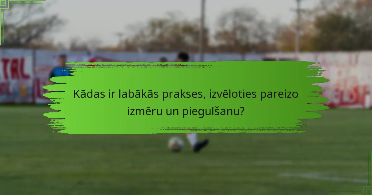Kādas ir labākās prakses, izvēloties pareizo izmēru un piegulšanu?
