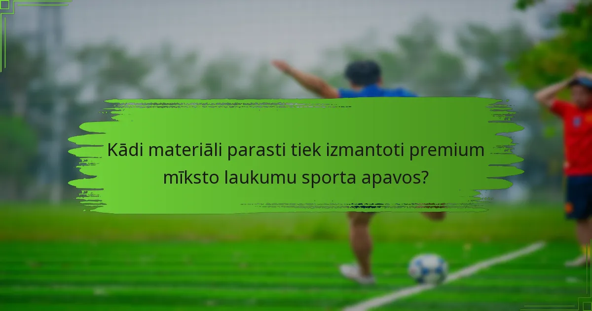 Kādi materiāli parasti tiek izmantoti premium mīksto laukumu sporta apavos?