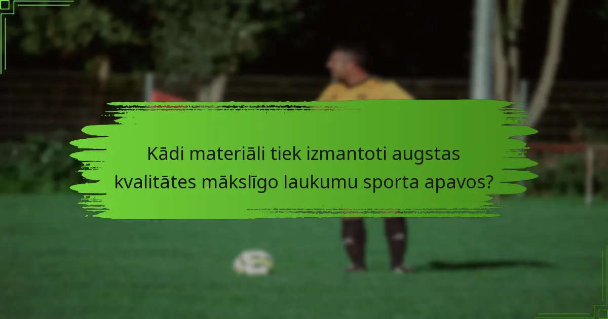 Kādi materiāli tiek izmantoti augstas kvalitātes mākslīgo laukumu sporta apavos?