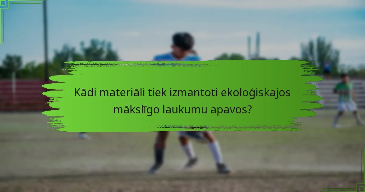 Kādi materiāli tiek izmantoti ekoloģiskajos mākslīgo laukumu apavos?
