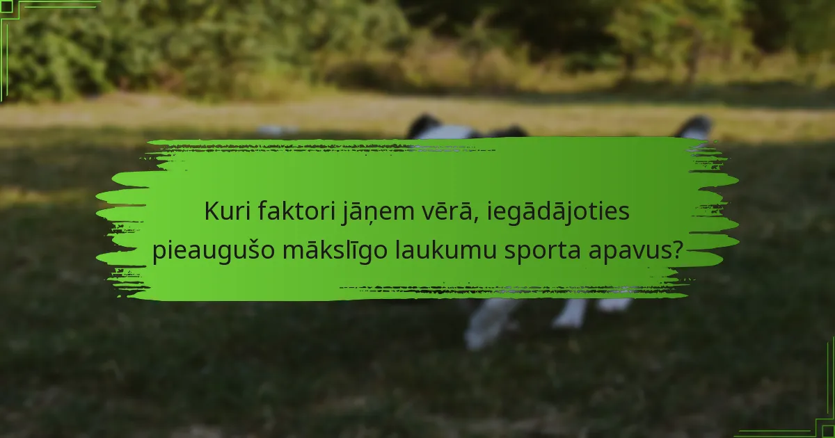 Kuri faktori jāņem vērā, iegādājoties pieaugušo mākslīgo laukumu sporta apavus?
