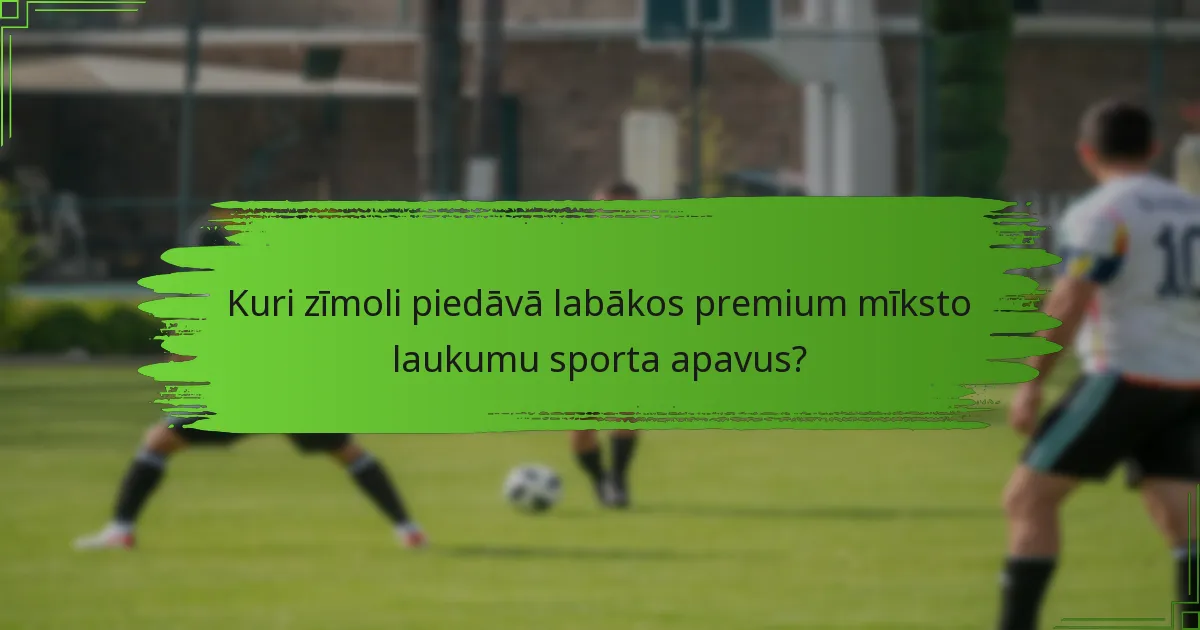Kuri zīmoli piedāvā labākos premium mīksto laukumu sporta apavus?