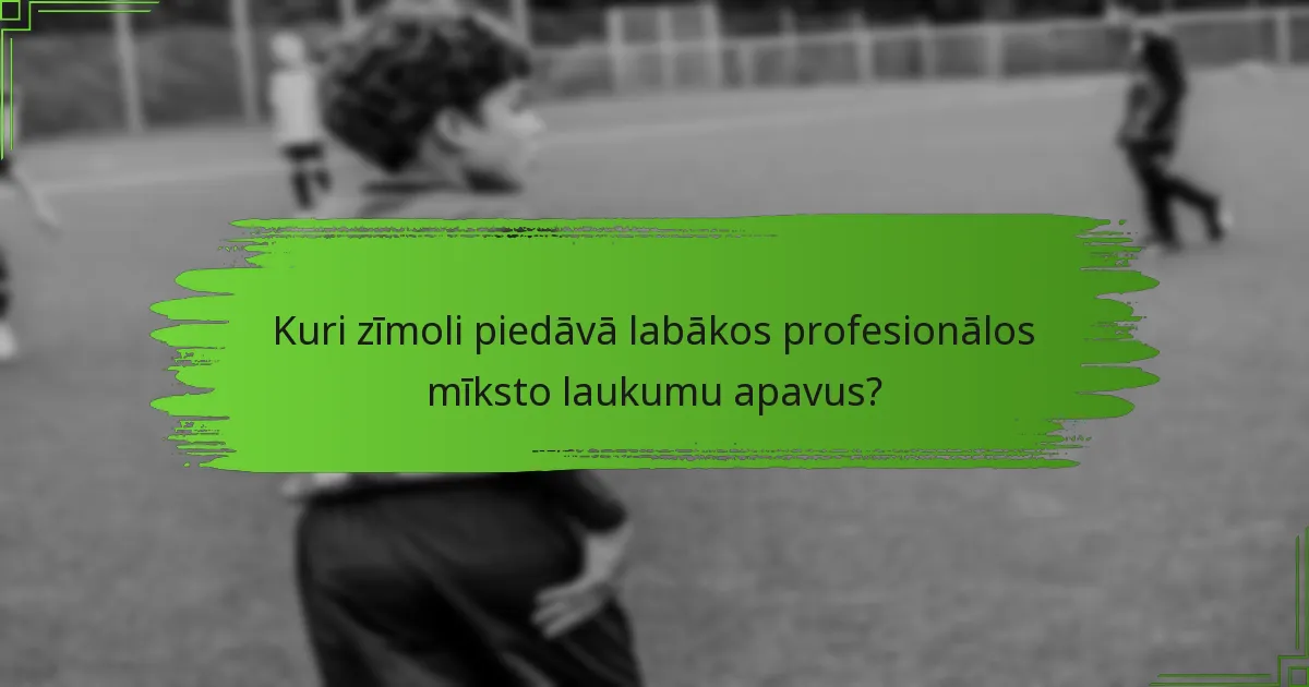 Kuri zīmoli piedāvā labākos profesionālos mīksto laukumu apavus?