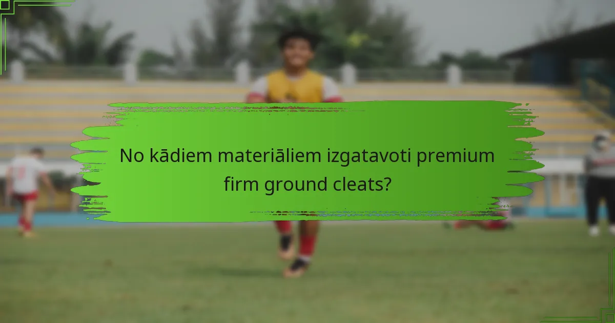 No kādiem materiāliem izgatavoti premium firm ground cleats?